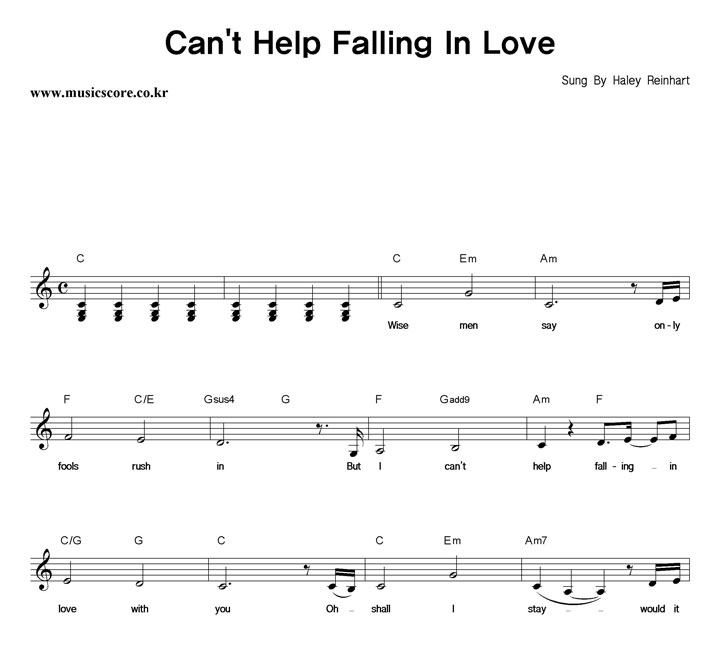 Haley Reinhart Can't Help Falling In Love Ǻ
