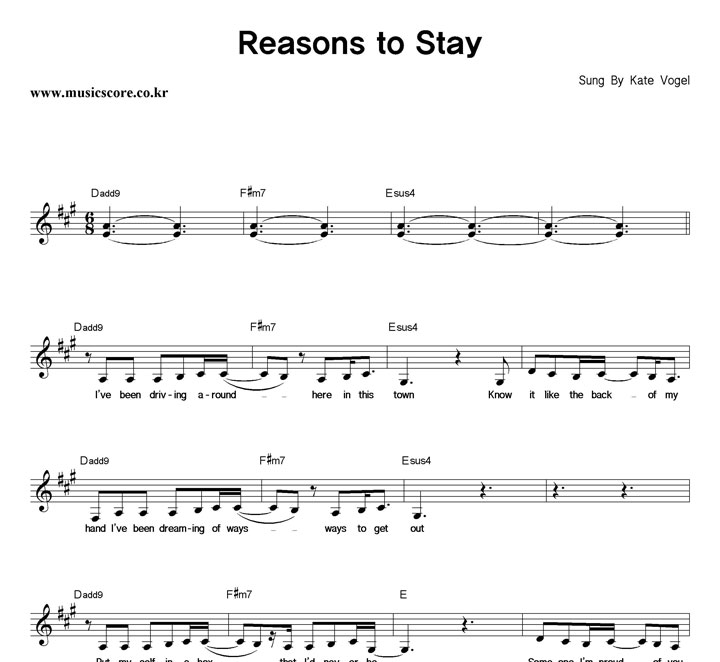 Kate Vogel Reasons To Stay Ǻ