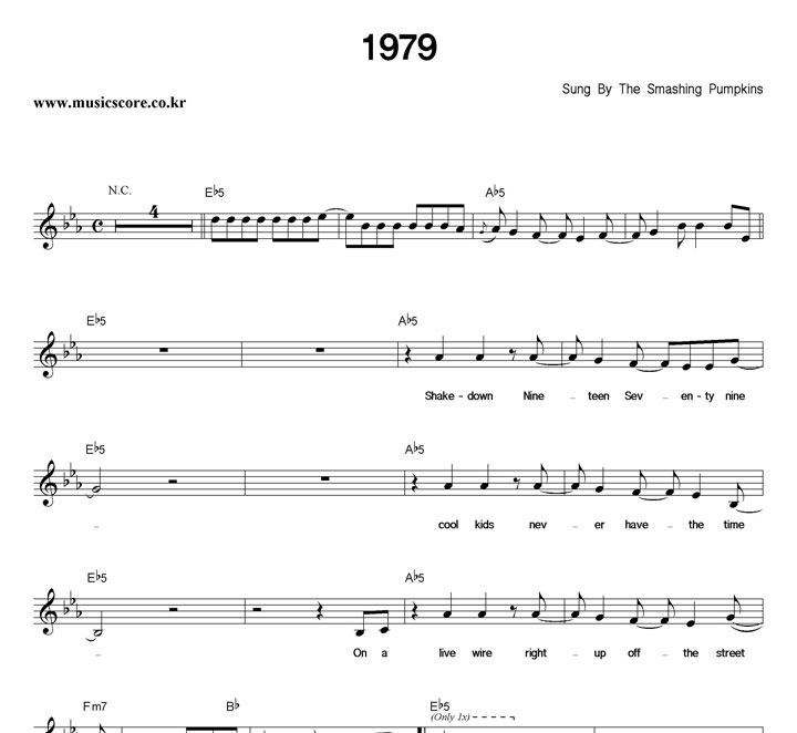 The Smashing Pumpkins 1979 악보