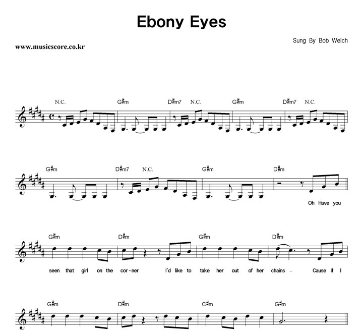 Bob Welch Ebony Eyes Ǻ