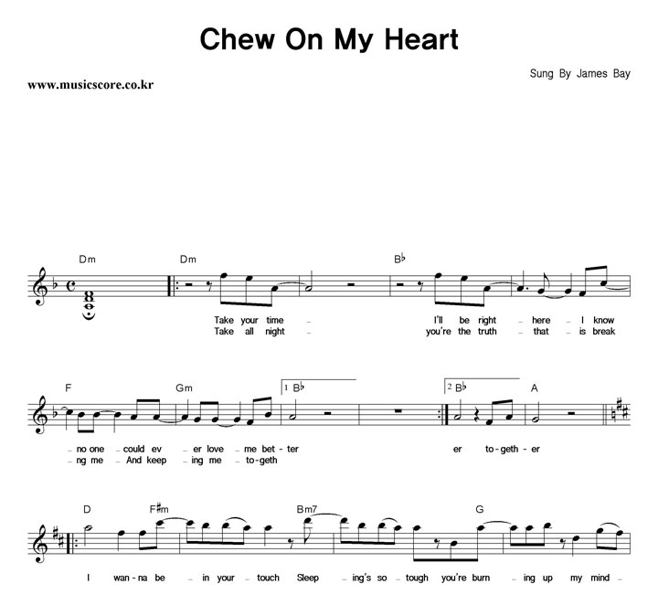 James Bay Chew On My Heart Ǻ