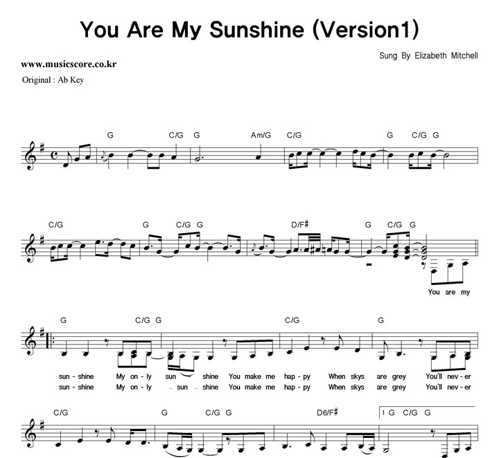Elizabeth Mitchell You Are My Sunshine (Version1)  GŰ Ǻ