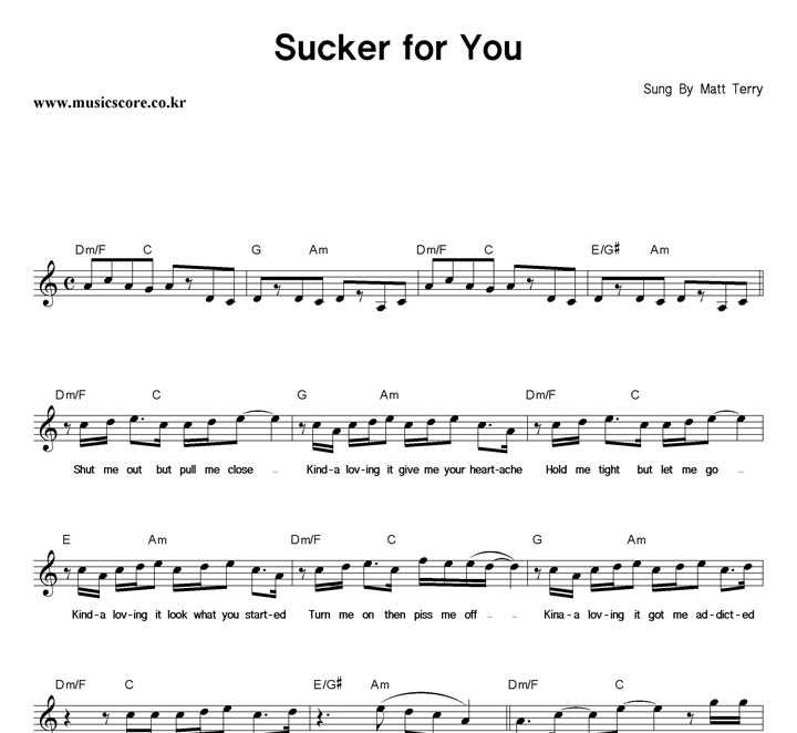 Matt Terry Sucker For You Ǻ