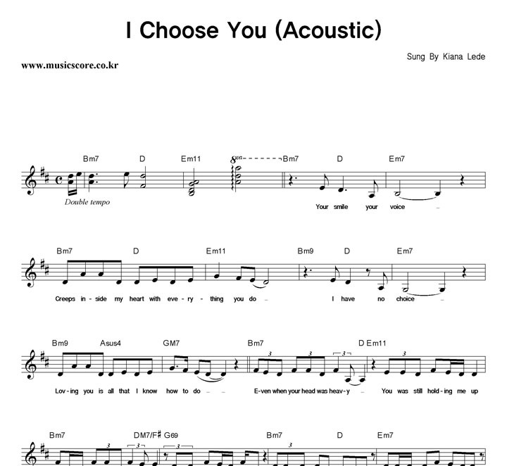 Kiana Lede I Choose You (Acoustic) Ǻ