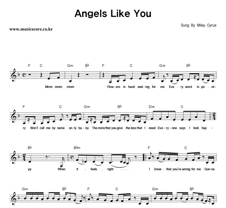 Miley Cyrus Angels Like You Ǻ