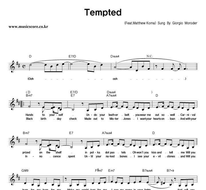 Giorgio Moroder Tempted Ǻ