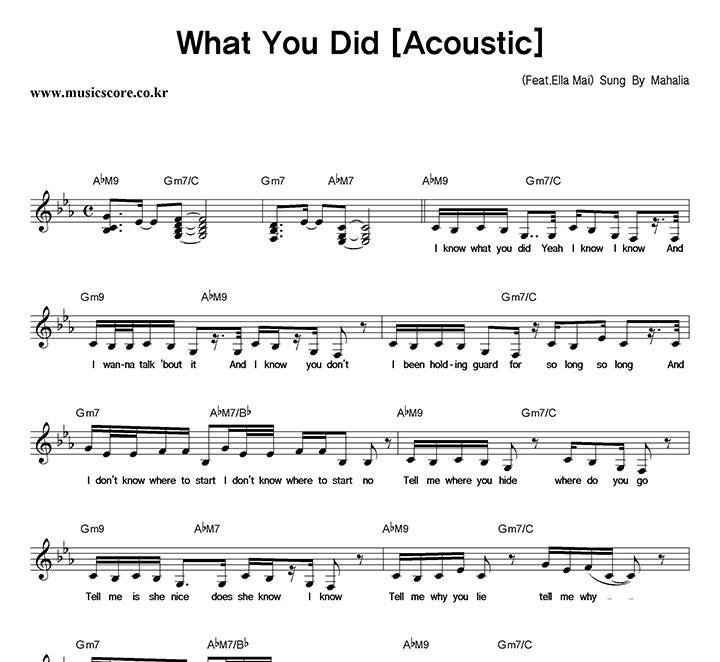 Mahalia What You Did (Acoustic) Ǻ