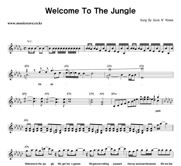 Guns N' Roses Welcome To The Jungle Ǻ