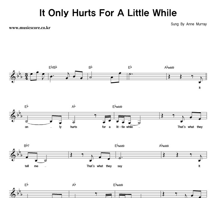 Anne Murray It Only Hurts For A Little While Ǻ