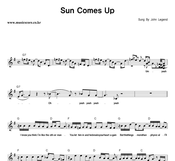 John Legend Sun Comes Up Ǻ