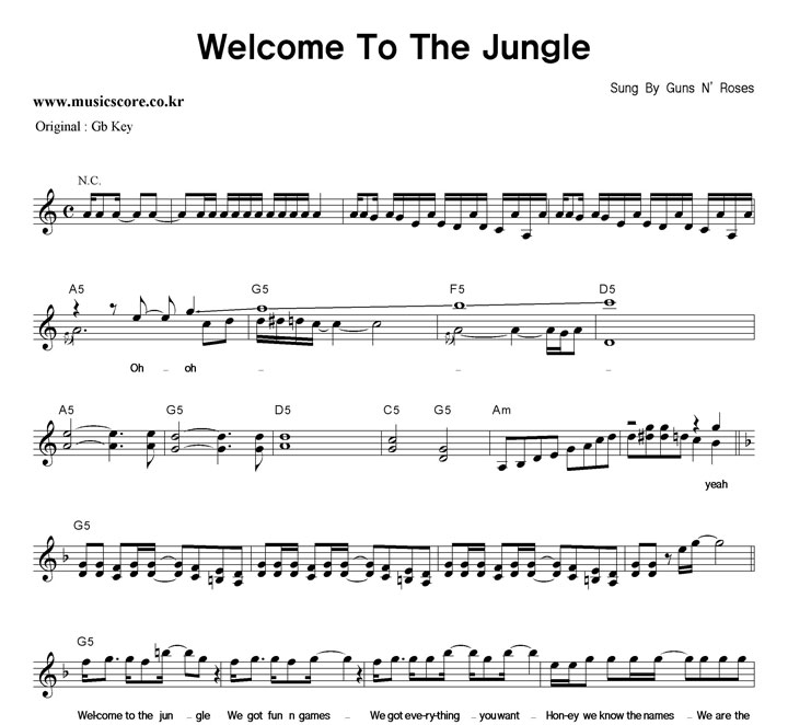 Guns N' Roses Welcome To The Jungle  FŰ Ǻ