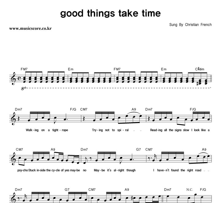 Christian French Good Things Take Time Ǻ