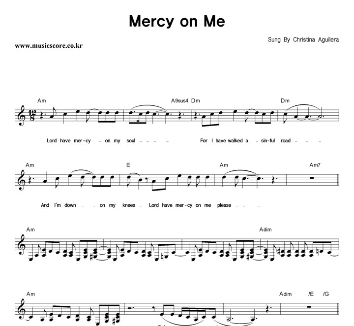 Christina Aguilera Mercy On Me Ǻ