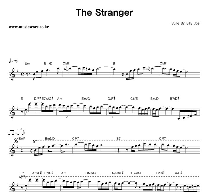 Billy Joel The Stranger 악보