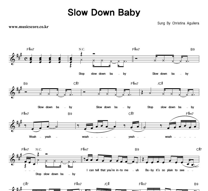 Christina Aguilera Slow Down Baby Ǻ