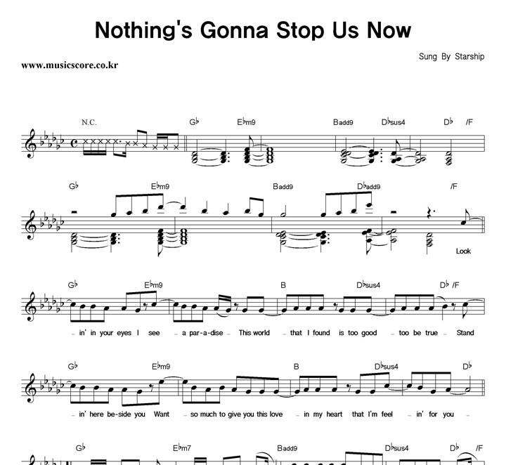 Starship Nothing's Gonna Stop Us Now Ǻ