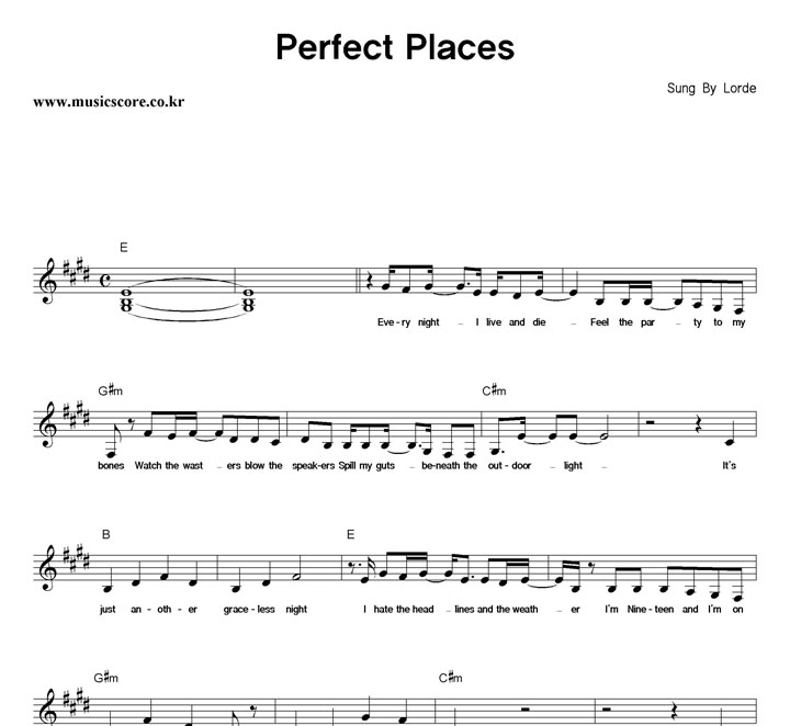 Lorde Perfect Places Ǻ