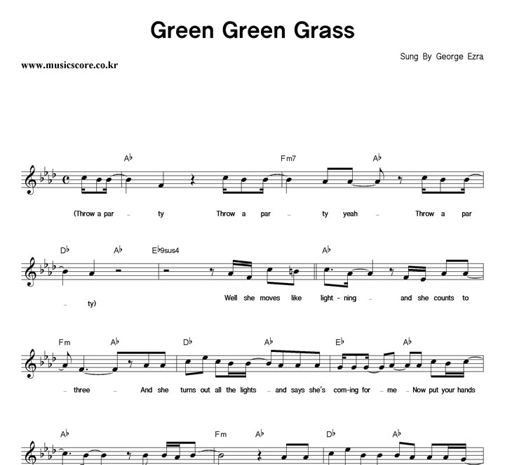 George Ezra Green Green Grass Ǻ