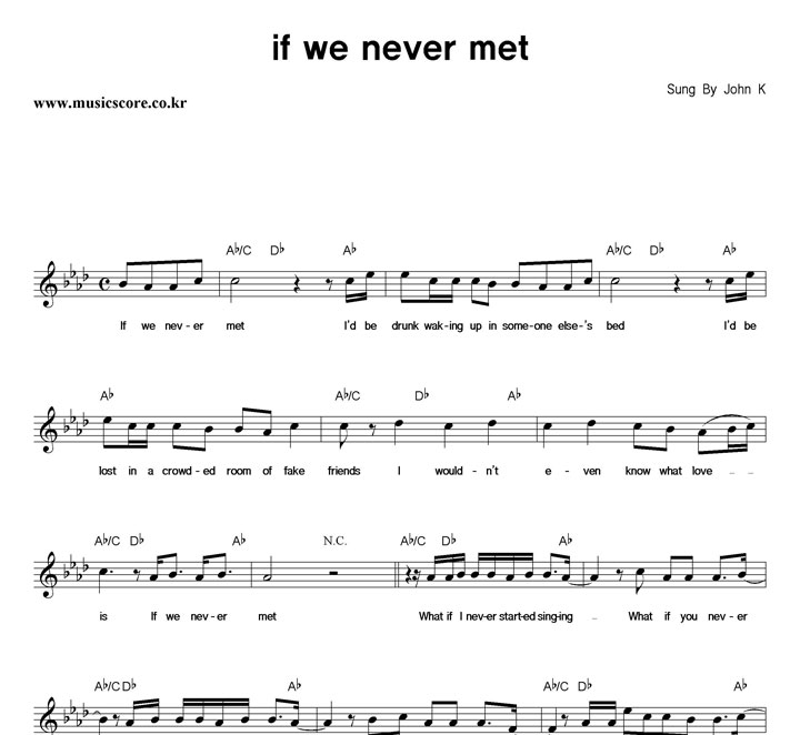 John K If We Never Met Ǻ