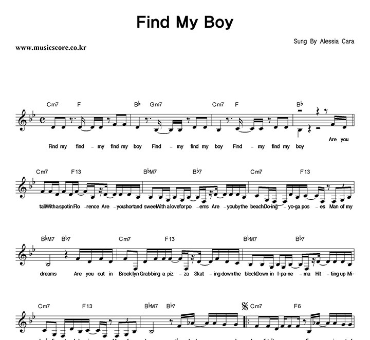Alessia Cara Find My Boy 악보